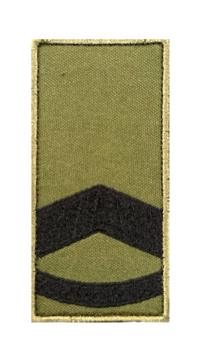 Погон нагрудний на липучці Штаб Сержант Олива, Olive, 27/84/100