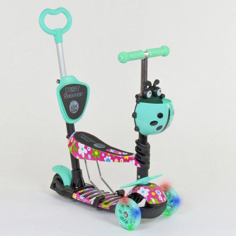 Самокат триколісний Best Scooter 5в1 (43702) PU колеса зі світлом