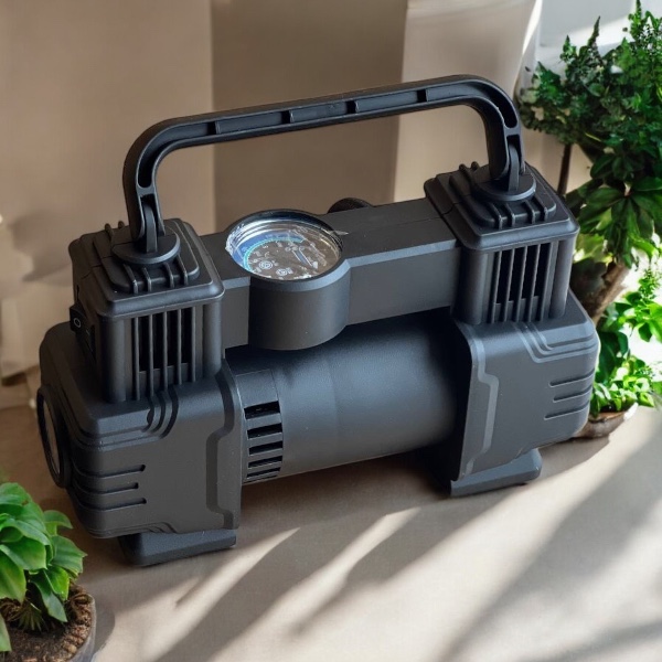 Компресор портативний автомобільний Air pump AND XL-1025 від прикурювача 12 В Чорний