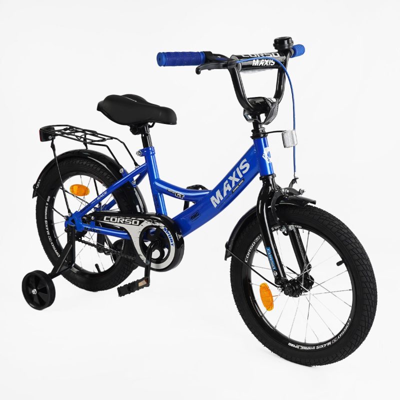 Велосипед 16" дюймів 2-х колісний "CORSO" MAXIS CL-16255 (1) ручне гальмо, дзвіночок, сидіння з ручкою, додаткові колеса, ЗІБРАНИЙ НА 75%, в коробці