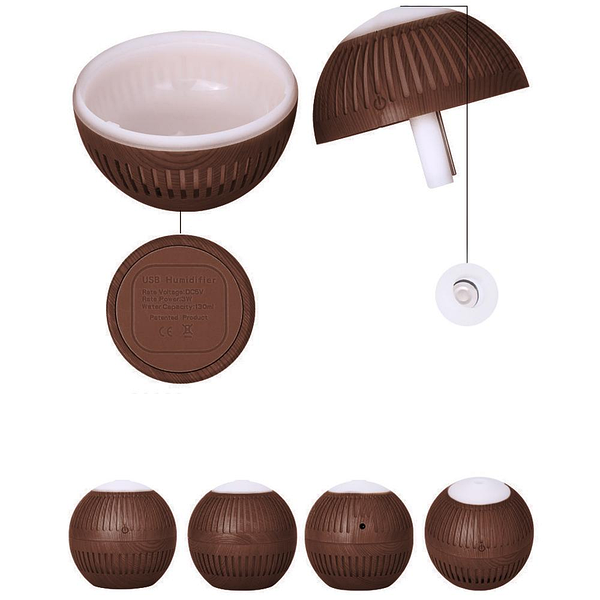 Зволожувач Повітря LED Humidifier Aroma Air Diffuser темне дерево