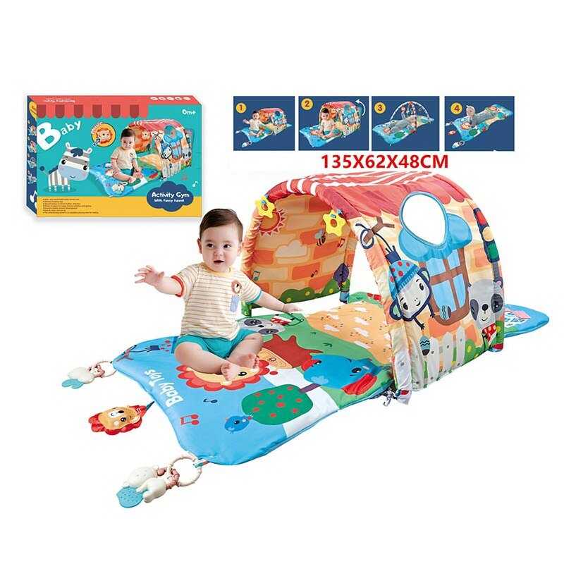 Игровой коврик 4в1, тоннель, игровые элементы (918-001)