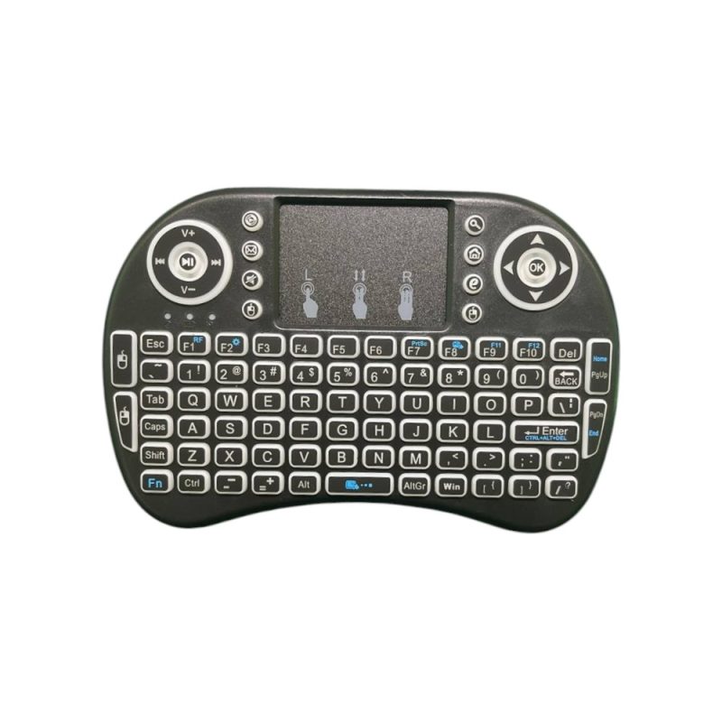 Бездротова клавіатура з тачпадом wireless MWK08 (I8) Чорна з підсвічуванням