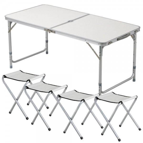 Стіл та стільці для пікніка Folding Table Білий