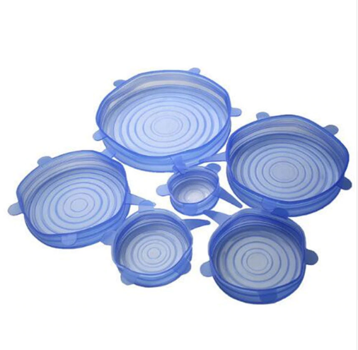 Силіконові універсальні кришки Super stretch silicone lids сині