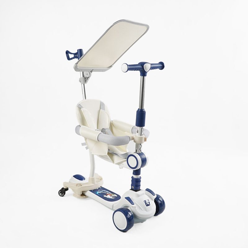 Дитячий триколісний Самокат 5в1 "Skyper" (FJ-59060) свет, укр. озвучка, з доп. колесами
