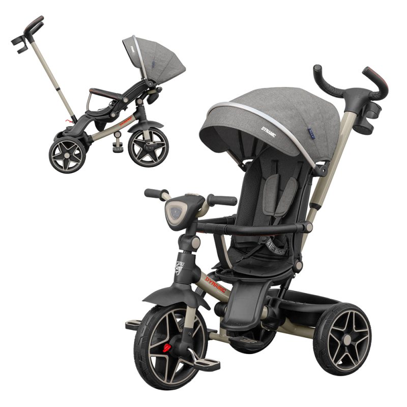 Детский трехколесный Велосипед TILLY DYNAMIC (T-3810 GREY) поворотное сиденье, складной руль