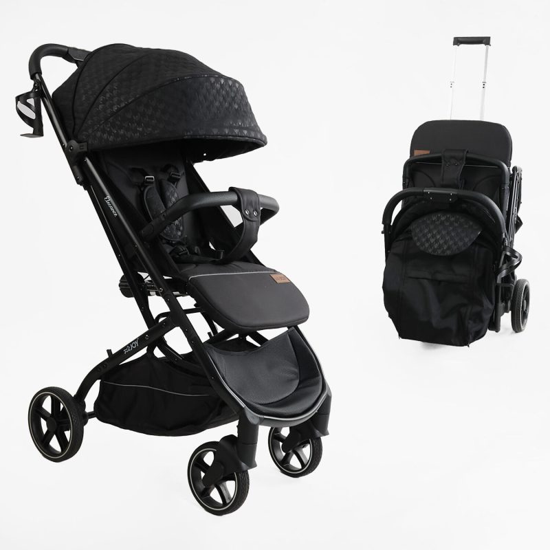 Детская прогулочная Коляска "JOY" Elegans (A-50463) черный, футкавер, подстаканник, телескопическая ручка
