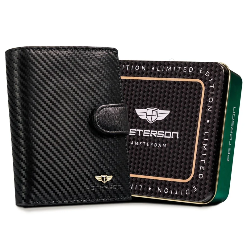 Чоловічий шкіряний гаманець Peterson PTN 317Z-CA Чорний