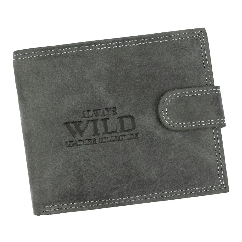 Чоловічий шкіряний гаманець Always Wild N992L-P-CHM RFID Чорний