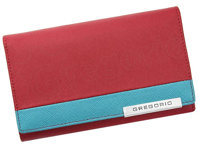 Жіночий шкіряний гаманець Gregorio FRZ-101 червоний + синій