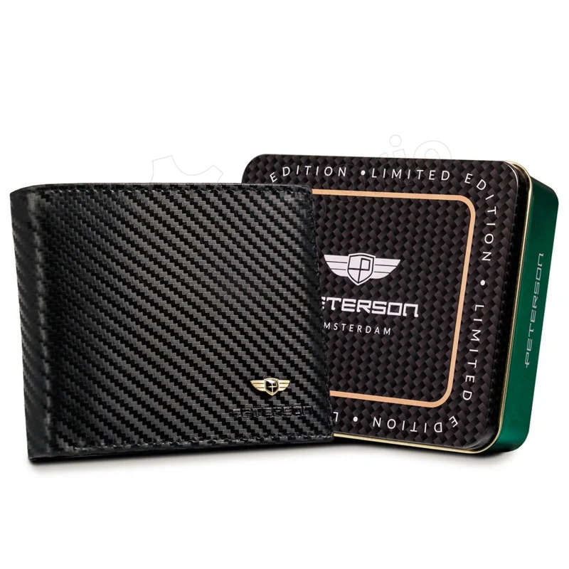 Чоловічий шкіряний гаманець Peterson PTN 304-CA Чорний