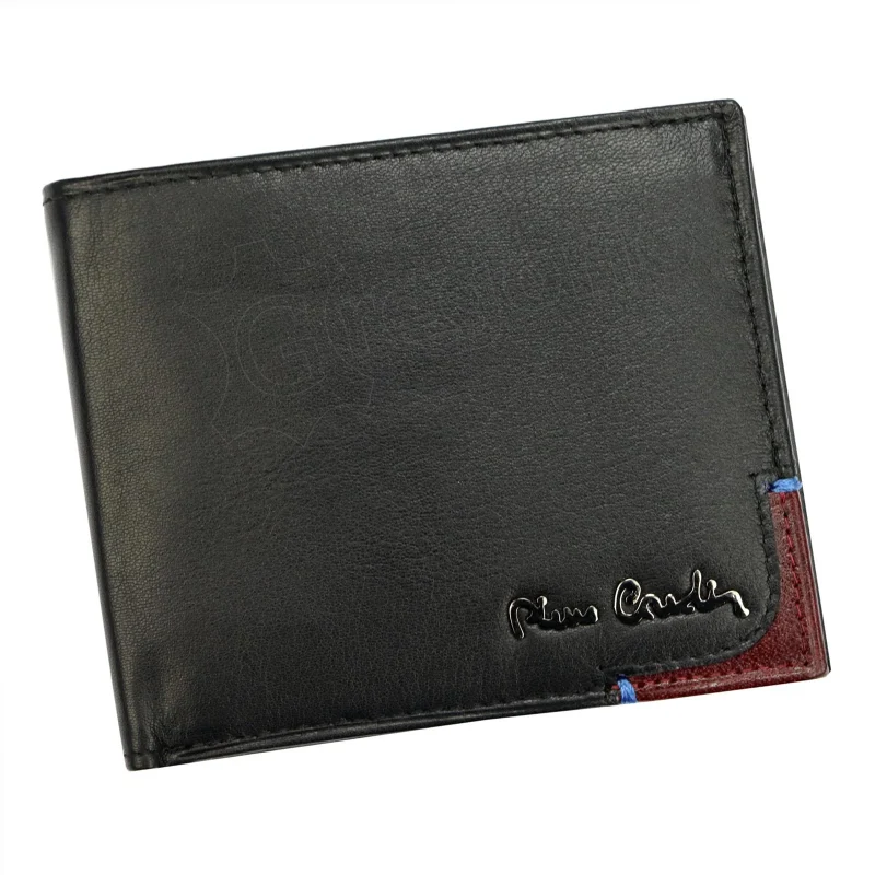 Чоловічий шкіряний гаманець Pierre Cardin TILAK75 8824 чорний + червоний