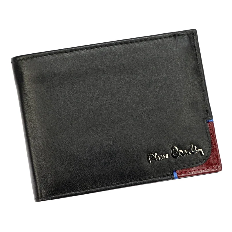 Чоловічий шкіряний гаманець Pierre Cardin TILAK75 88061 чорний + червоний