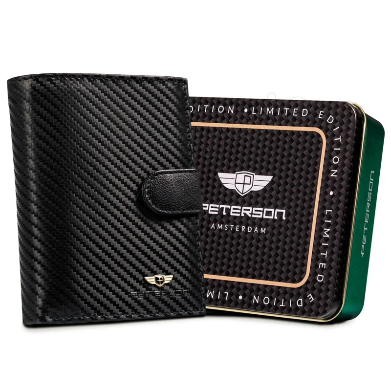 Чоловічий шкіряний гаманець Peterson PTN 348Z-CA Чорний