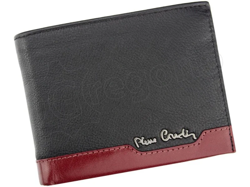 Чоловічий шкіряний гаманець Pierre Cardin TILAK37 8805 чорний + червоний