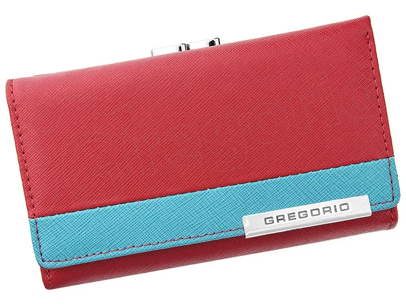 Жіночий шкіряний гаманець Gregorio FRZ-108 червоний + синій