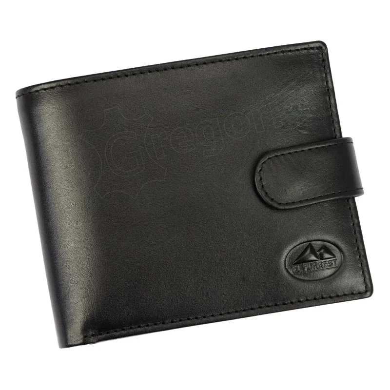 Чоловічий шкіряний гаманець EL FORREST 875-67 RFID Чорний