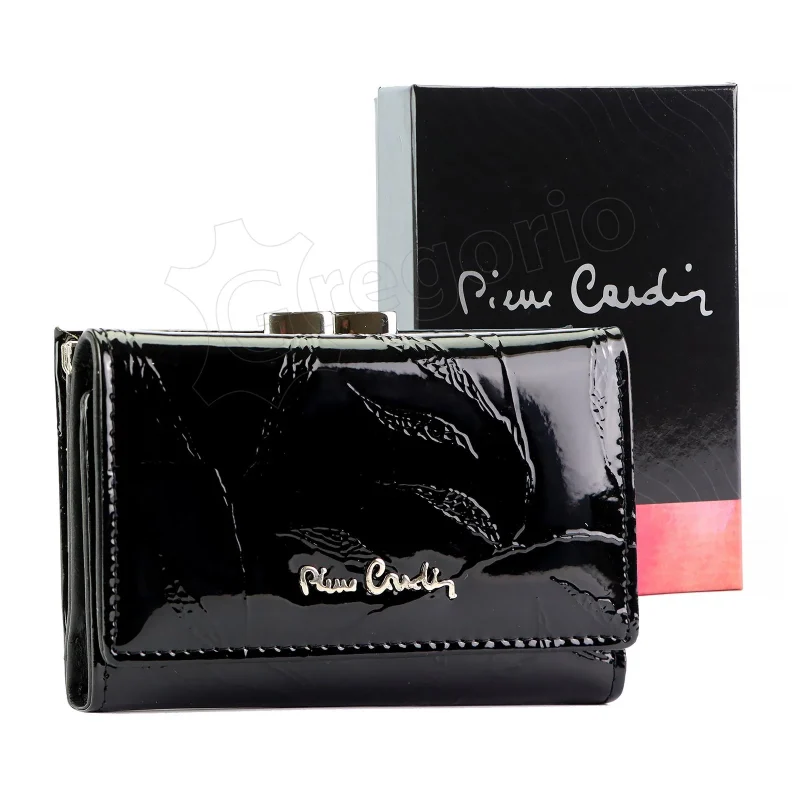 Жіночий шкіряний гаманець Pierre Cardin 02 LEAF-N 117 Чорний