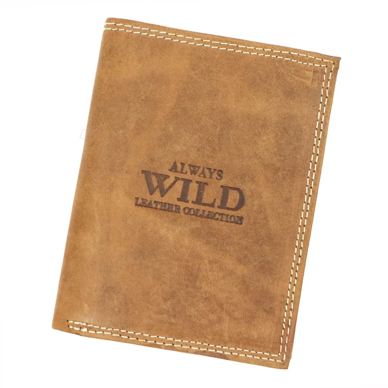 Чоловічий шкіряний гаманець Always Wild N4-P-CHM RFID 2 верблюд-